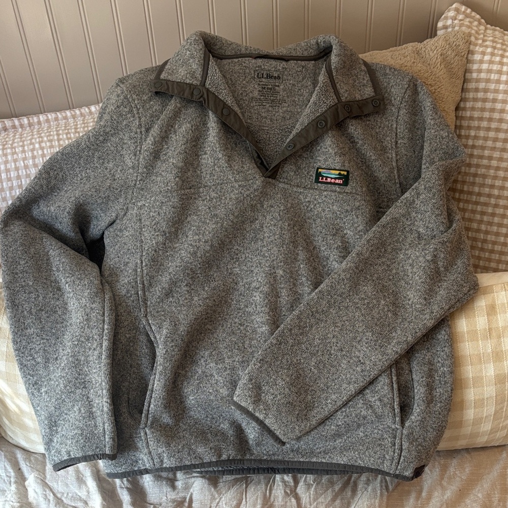 L.L. Bean Men's Heather Gray Zip-Up Sweater